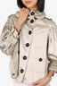 Burberry Beige Satin Cropped Trench Coat Size 42