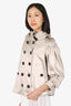 Burberry Beige Satin Cropped Trench Coat Size 42