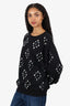 Dries Van Noten Black Crystal Embellished Sweater Size XS