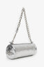 Vivienne Westwood Silver Metallic Leather Cylinder Chain Bag