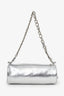Vivienne Westwood Silver Metallic Leather Cylinder Chain Bag
