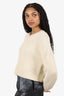 Acne Studios Cream Chunky Cropped Knit Sweater Size S