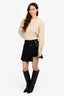 D&G Dolce & Gabbana Grey Wool Pleated Buckled Mini Skirt Size 40