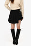 D&G Dolce & Gabbana Grey Wool Pleated Buckled Mini Skirt Size 40