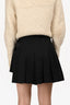 D&G Dolce & Gabbana Grey Wool Pleated Buckled Mini Skirt Size 40