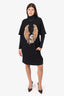 MM6 Maison Margiela Black Eagle Print Layered T-shirt Dress Size XS