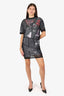 MCQ Alexander McQueen Black Layered Tulle Printed Mini Dress Size S
