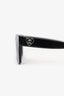 Pre-Loved Chanel™ Black Frame Heart Turnlock Interlocking CC Logo Sunglasses