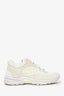 Pre-Loved Chanel™ White Suede CC Logo Sneakers Size 37.5