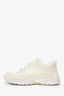 Pre-Loved Chanel™ White Suede CC Logo Sneakers Size 37.5