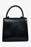 Celine 1995 Black Leather Logo Top Handle Bag with GHW
