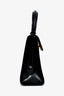Celine 1995 Black Leather Logo Top Handle Bag with GHW