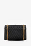 Saint Laurent Black Quilted Grain De Poudre Leather Large Envelope Chain Bag
