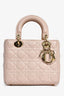 Christian Dior 2017 Pink Leather Cannage Small Lady Dior