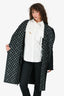 Louis Vuitton Black Wool Mongram Belted Long Coat Size 32