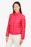 Moncler Red Lightweight Puffer Jacket Size 0
