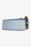 Prada Blue Saffiano Leather Round Buckle Belt Size 80/32