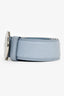 Prada Blue Saffiano Leather Round Buckle Belt Size 80/32
