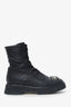 Jimmy Choo Black Leather Crystal Embellishments Combat Boots Size 38.5