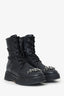 Jimmy Choo Black Leather Crystal Embellishments Combat Boots Size 38.5