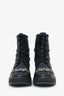 Jimmy Choo Black Leather Crystal Embellishments Combat Boots Size 38.5