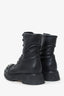 Jimmy Choo Black Leather Crystal Embellishments Combat Boots Size 38.5