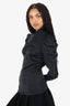 Zimmermann Black Silk Ruched Puff Sleeve Blouse Size 0