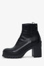 Prada Black Leather Heeled Chelsea Boots Size 35.5