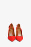 Aquazzura Red Suede Pointed Tassel Pumps Size 37.5