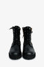 Fendi Black/Taupe Leather/Fabric Zucca Print Combat Boots Size 38 Mens