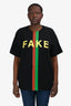 Gucci Black Cotton 'Fake/Not' T-Shirt Size S Mens