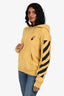 Off-White Yellow Cotton 'Agreement' Hoodie Size S Mens