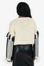 3.1 Philip Lim White/Black Fringe Knit Cropped Sweater Size L