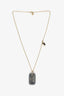 Pre-Loved Chanel™ Black Plastic Coco Chanel Pearl Tag Necklace