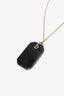 Pre-Loved Chanel™ Black Plastic Coco Chanel Pearl Tag Necklace