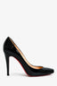 Christian Louboutin Black Patent Leather Square Toe Heels Size 39