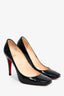 Christian Louboutin Black Patent Leather Square Toe Heels Size 39