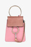 Chloe Pink Leather/Suede Mini Faye Crossbody