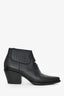 Christian Dior Black Leather Western Heeled Boots with Star Detail Size 38.5