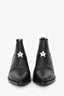 Christian Dior Black Leather Western Heeled Boots with Star Detail Size 38.5