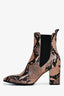 Paris Texas Blush/Black Snake Embossed Pointed Toe Ankle Boots Size 38