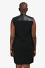 Celine by Phoebe Pilo Black Leather/Wool Belt Detail Midi Sleeveless Dress Size 40