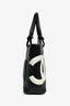 Pre-Loved Chanel™ 2003-04 Black/White Quilted Leather Small Ligne Cambon Bucket Tote