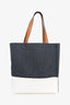 Marni Grey Felt White Leather Tote