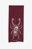 Alexander McQueen Red Wool Beetle Print Scarf