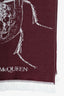 Alexander McQueen Red Wool Beetle Print Scarf