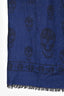 Alexander McQueen Blue/Black Skull Wool Scarf