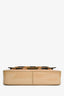 Fendi Brown Pequin Shearling Beige Patent Baguette Bag with Strap