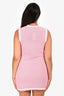 Pre-Loved Chanel™ 2022 Lilac/White Tweed Knit Sleeveless Pocket Detail Dress Size 36