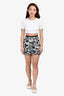 Pre-Loved Chanel™ 2022 Black/White Silk Mini Skirt/Shorts Size 36